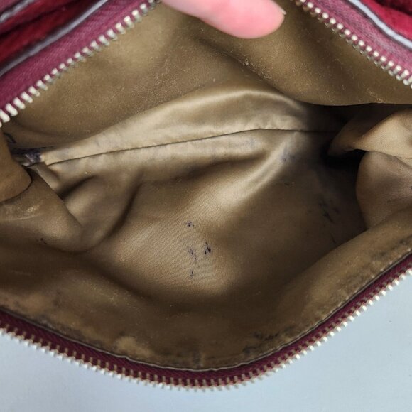 Coach Crossbody Bag Womens Red Vintage Small Pebbled Leather Purse Classic - Picture 11 of 16